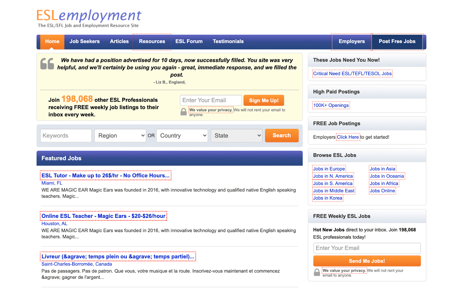 1. ESL Employment
