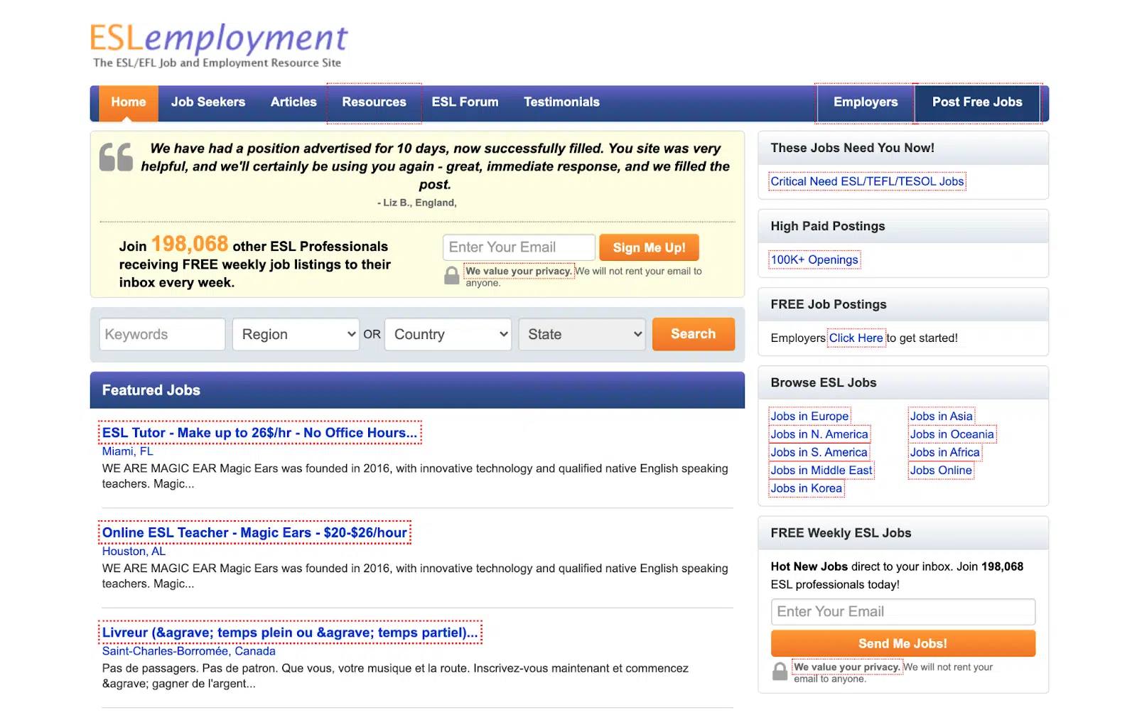 1. ESL Employment